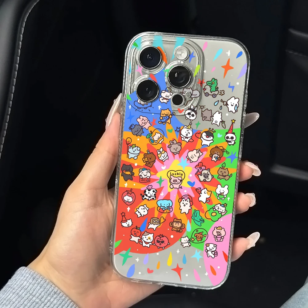 Colorful Cute Pet Print Silicone Phone Case for IPhone 17 16 15 14 13 12 11 Pro Xs Max Air Mini 7 8 6 6s Plus SE 2020 2022 Cover