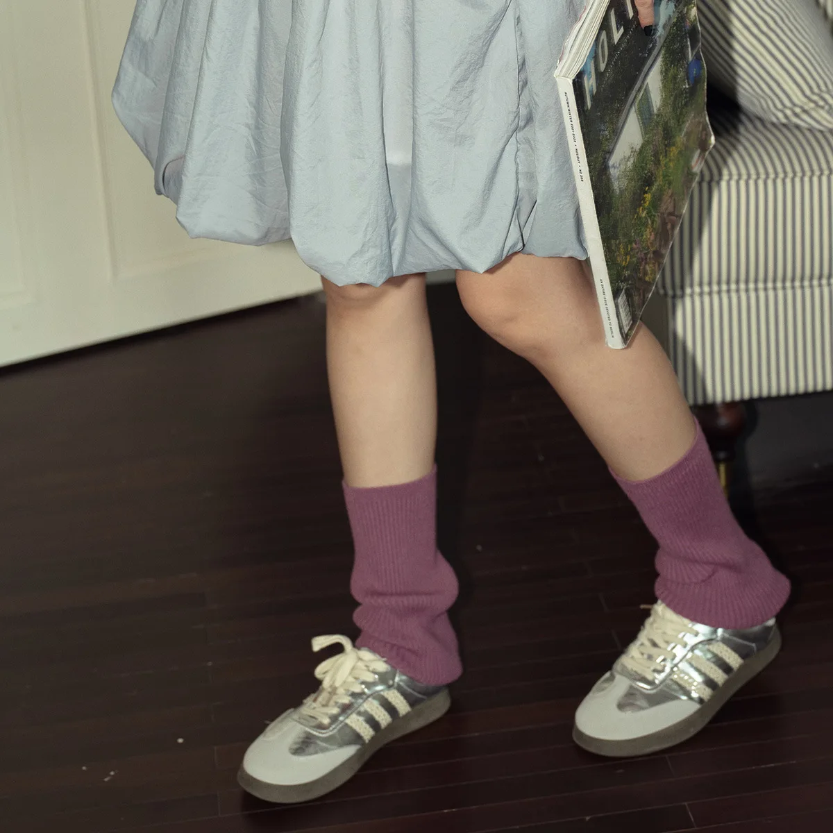 Ballet Style Lace Stacked Knit Leg Warmers Women Soft Solid Color Korean Design Autumn Winter【Multi Colors】