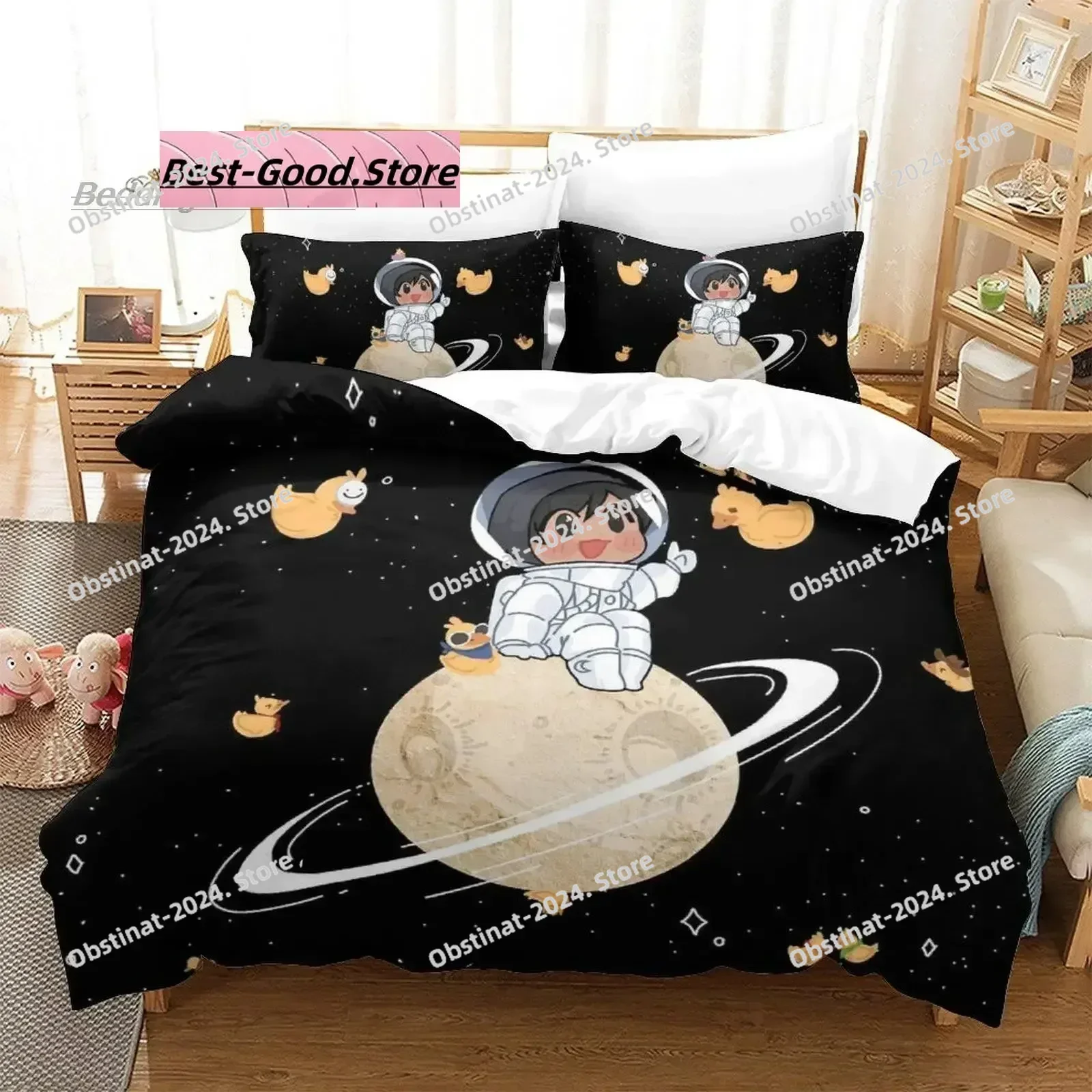 Quackity duck Bedding Set Single Twin Full Queen King Size Bed Set Aldult Kid Bedroom Duvetcover Sets 3D Anime bed sheet set