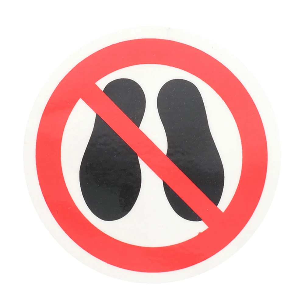 No Here Warning Round Do Not Step Sign Security Caution Safety Warning Label Adhesive Decal High Visibility Not Stepping