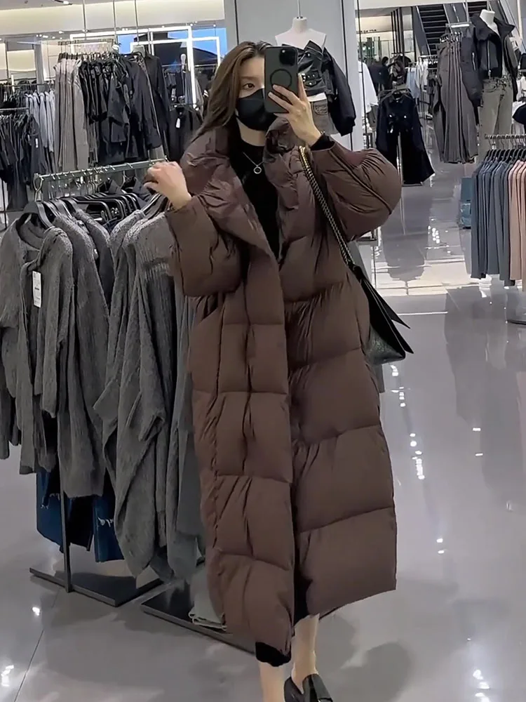 2024 invierno nuevo Faionable versátil Thiened Floing cuello grande blanco Du abajo Jaet mujer moda viaje Sle