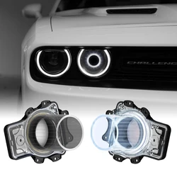 MOVOTOR Bright White Headlight Assembly Downlights LED Headlamps Air Inserts Assembly for 2015-2020 Dodge Challenger
