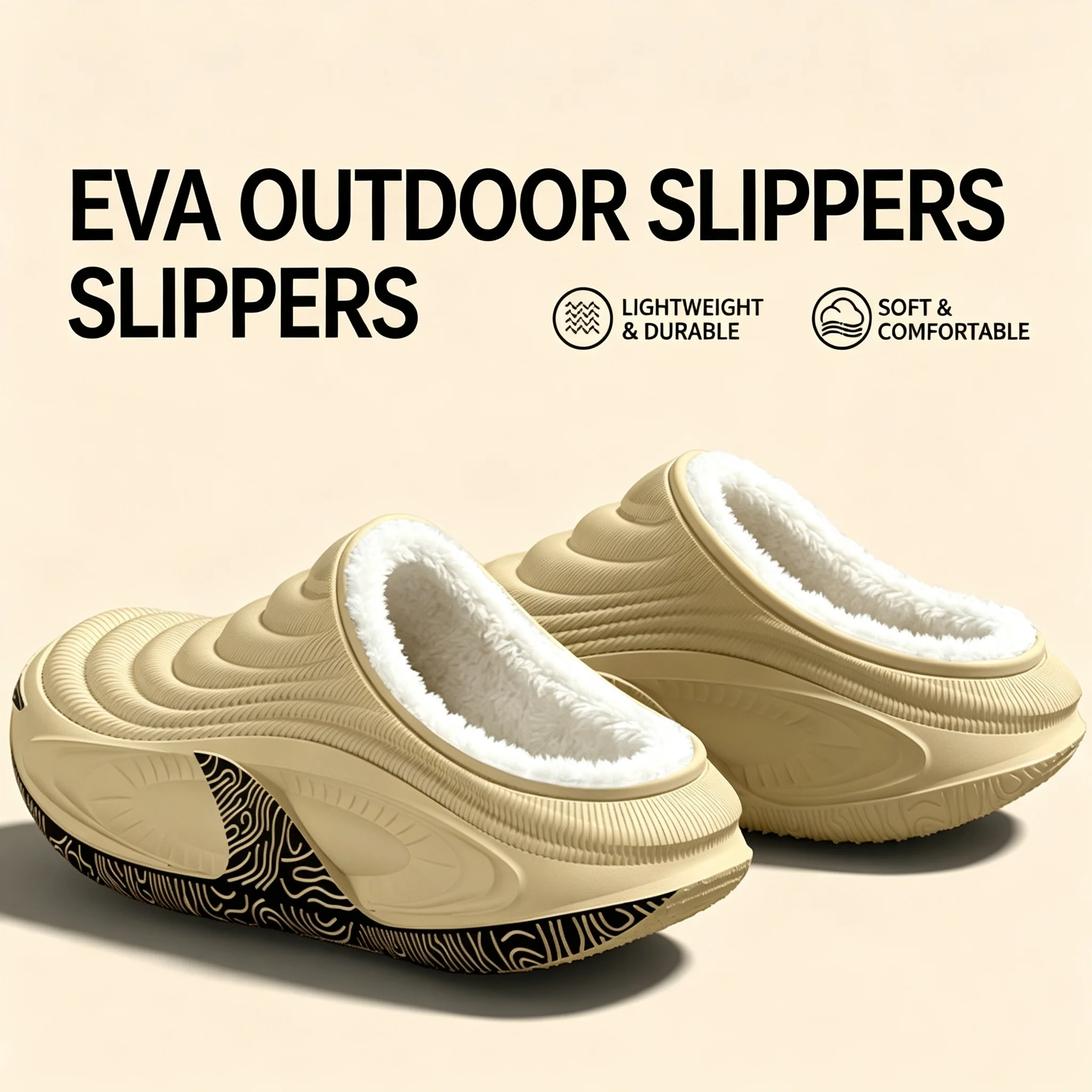 Thick Soled Waterproof Cotton Slippers for Men Autumn & Winter Indoor Home Anti Slip Thick Velvet Warm External Cotton Slippers