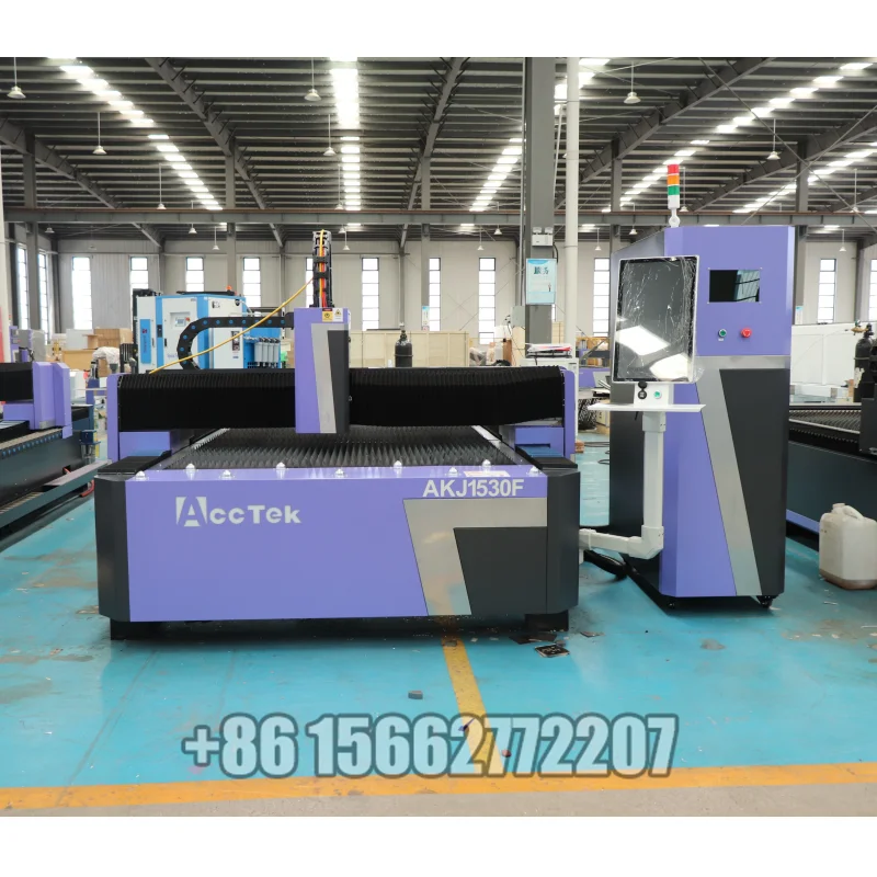 

100 Sets Per Month AKJ1530F 1.5KW 2KW 3KW Economic Metal Sheet Fiber Laser Cutting Machine for Max 30mm Thickness