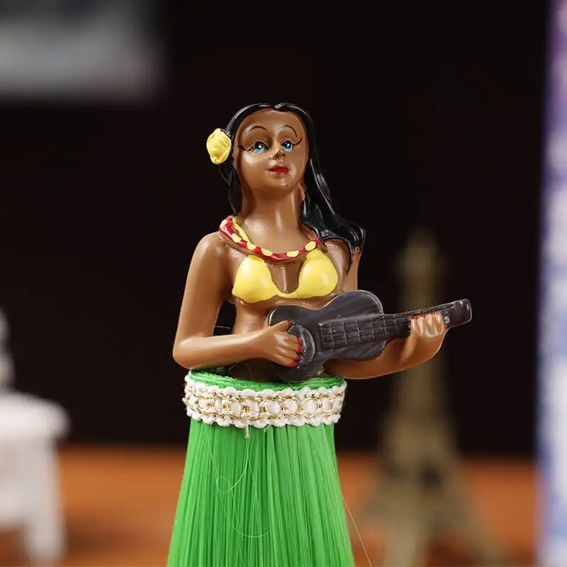 Hula Girl with Ukulele Shake Body Dolls Dashboard Car Decoration Accessories Auto Shaking Body Toy for Automoibles Car-styling 3