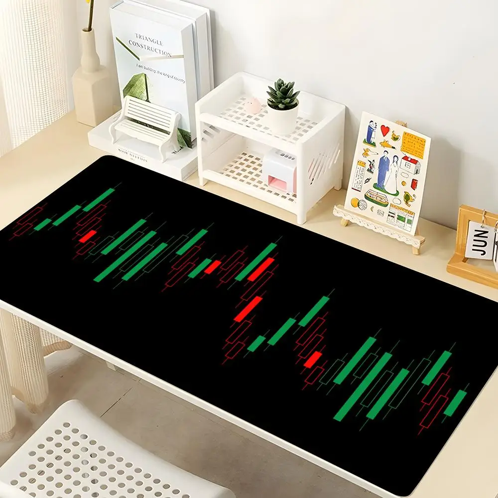 Stock Market Chart Mouse Pad Gaming Mousepad Large 900x400X2mm MouseMat Gamer Mause Carpet PC Desk