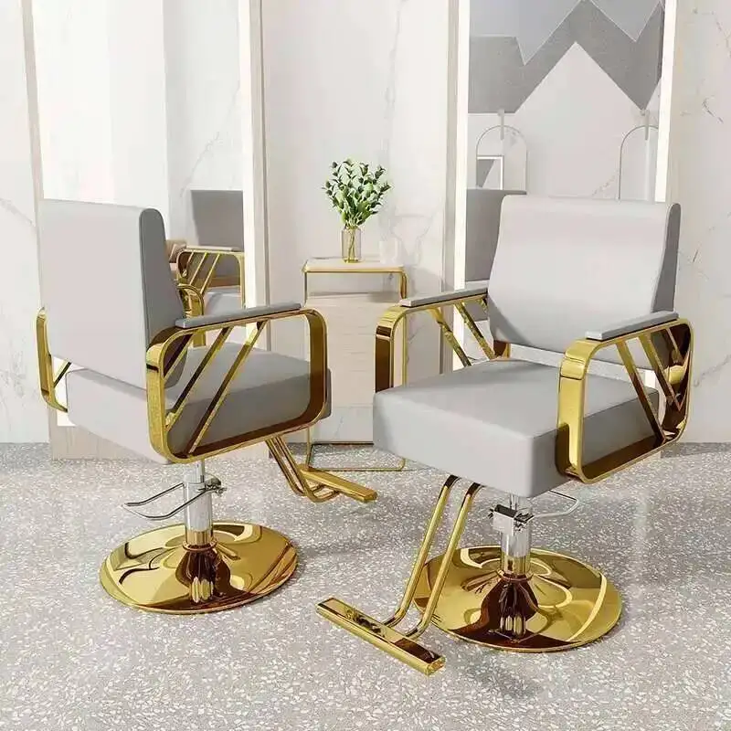 

Cosmetic Barber Hairdressing Chairs Makeup Wheel Vintage Aesthetic Barber Chairs Ergonomic Silla Barbero Salon Furniture YX50BC