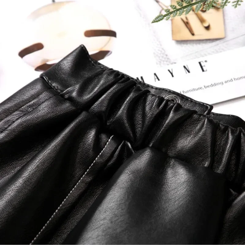 2024 new spring autumn Girls Kids leather PU zipper skirt comfortable cute baby Clothes Children Clothing