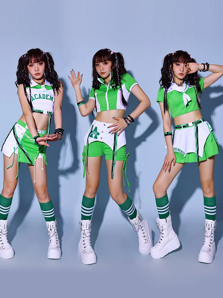 Sexy Stage Performance Costume for Women's Jazz Dance Team Competition Outfit Kpop Girl Group Performance Suit Health Fabric