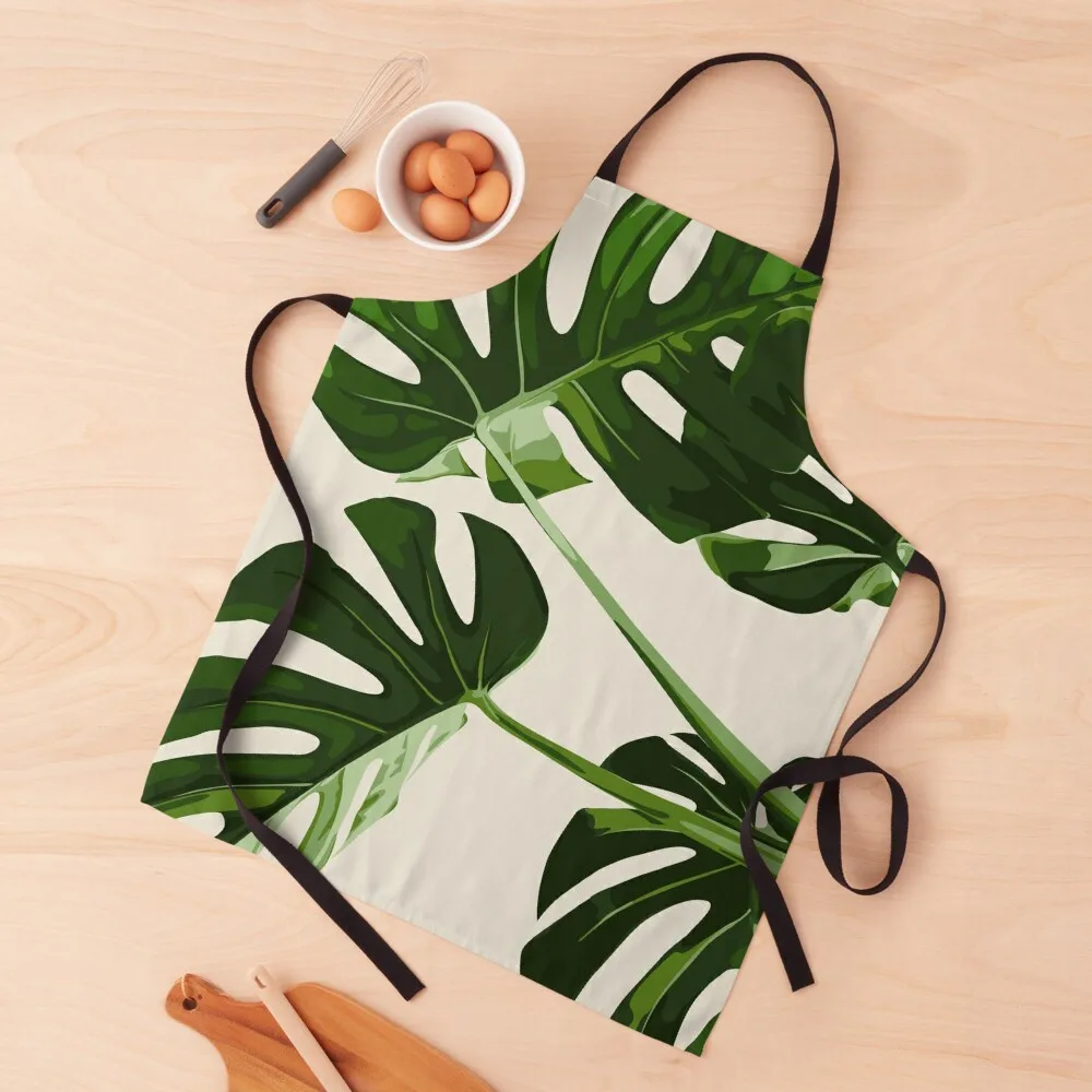 

monstera deliciosa Apron For Man Haircut Kitchen Front Apron