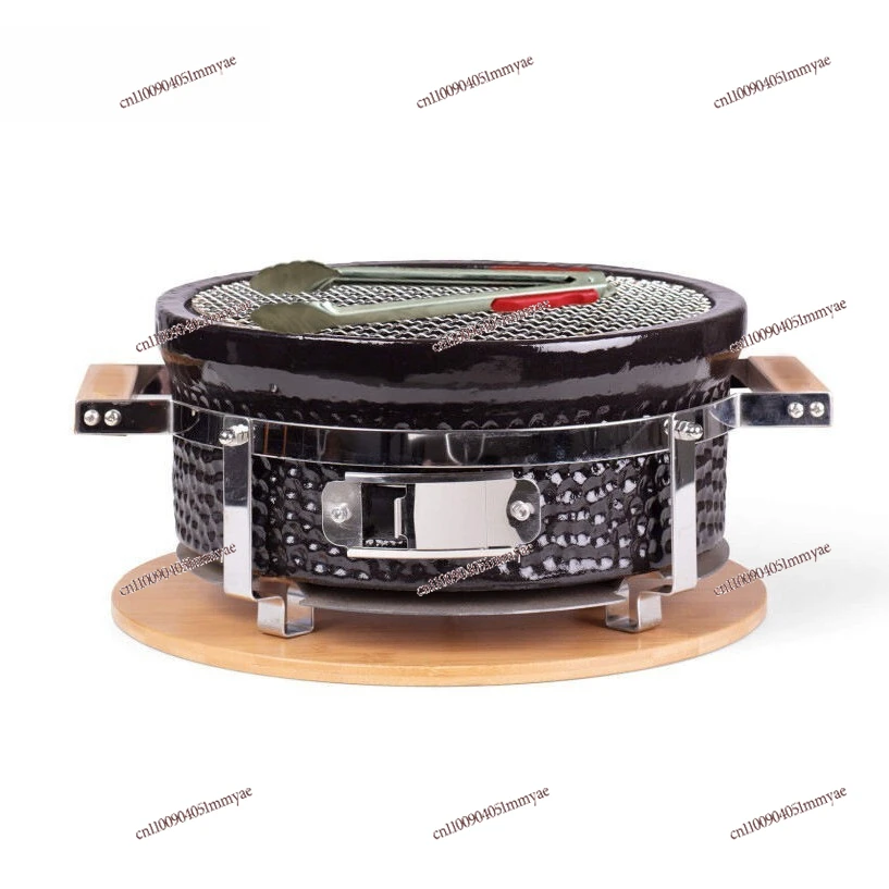 Ceramic Korean BBQ Grill Outdoor Round Charcoal BBQ Grill Household Camping Commercial