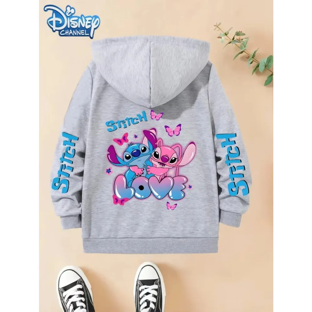 ديزني المرأة الرجال غرزة ليلو الكرتون الجرافيك هوديي لينة طويلة الأكمام البلوز مع جيوب عارضة فضفاضة تناسب الخريف/الشتاء #4