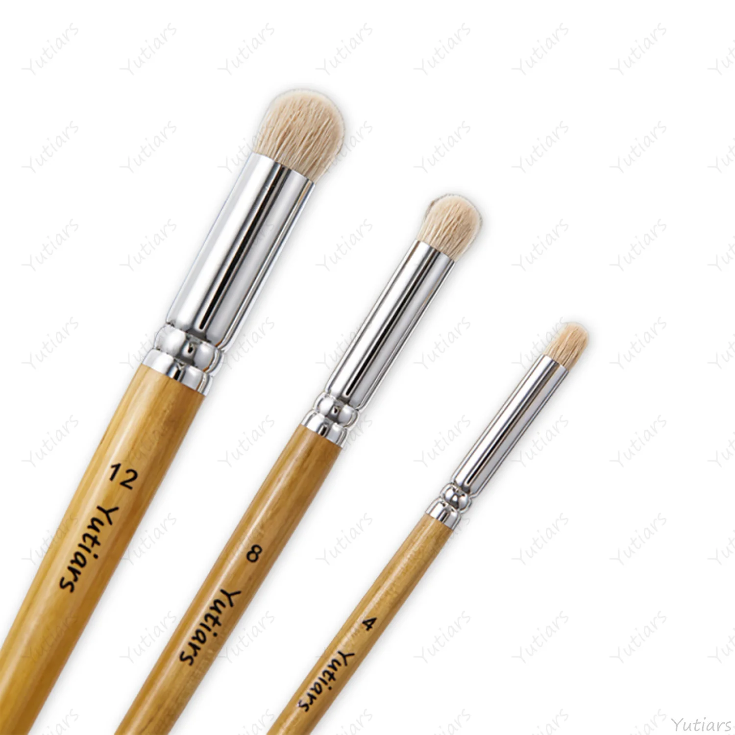 3PCS Wool Paint Brush Set Soft Bristles Wooden Handle for Model Painting Weathering Blending Dry Brushing Miniature Art Tools