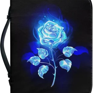 Biblische Lederabdeckung mit Blumendruck, Gehäuse, Junge, Mädchen, christlicher biblischer Gehäuse mit Riemen, Rotrosa 12 Hauptverkaufsbibelabdeckung in Leder - №8