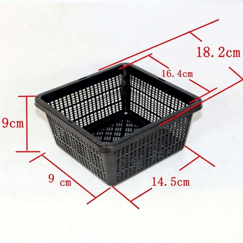 2/4pcs Square Hydroponics Basket Net Pots For Hydroponics 7in Plastic Hydroponics Basket Mesh Pond Plant Pots For Aquaponics