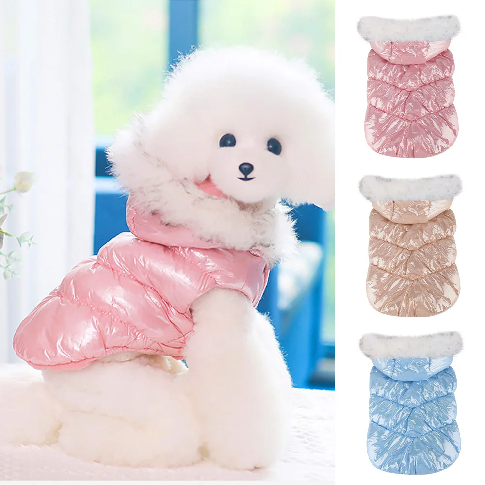 

Warm Dog Clothes Thick Cotton Dogs Winter Jacket Coat With Fur Hat Windproof Pet Clothing Chihuahua Yorkshire Dogs Clothes Pug