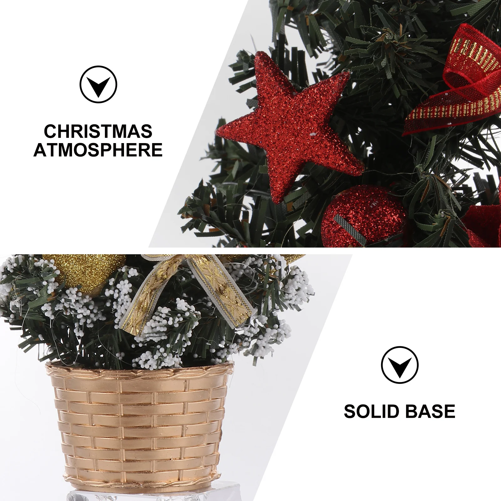 

3 pcs Christmas Tree Decorations Diy Ornaments For Table Desk Office Xmas Diy Ornaments Party Pvc Artificial Trees
