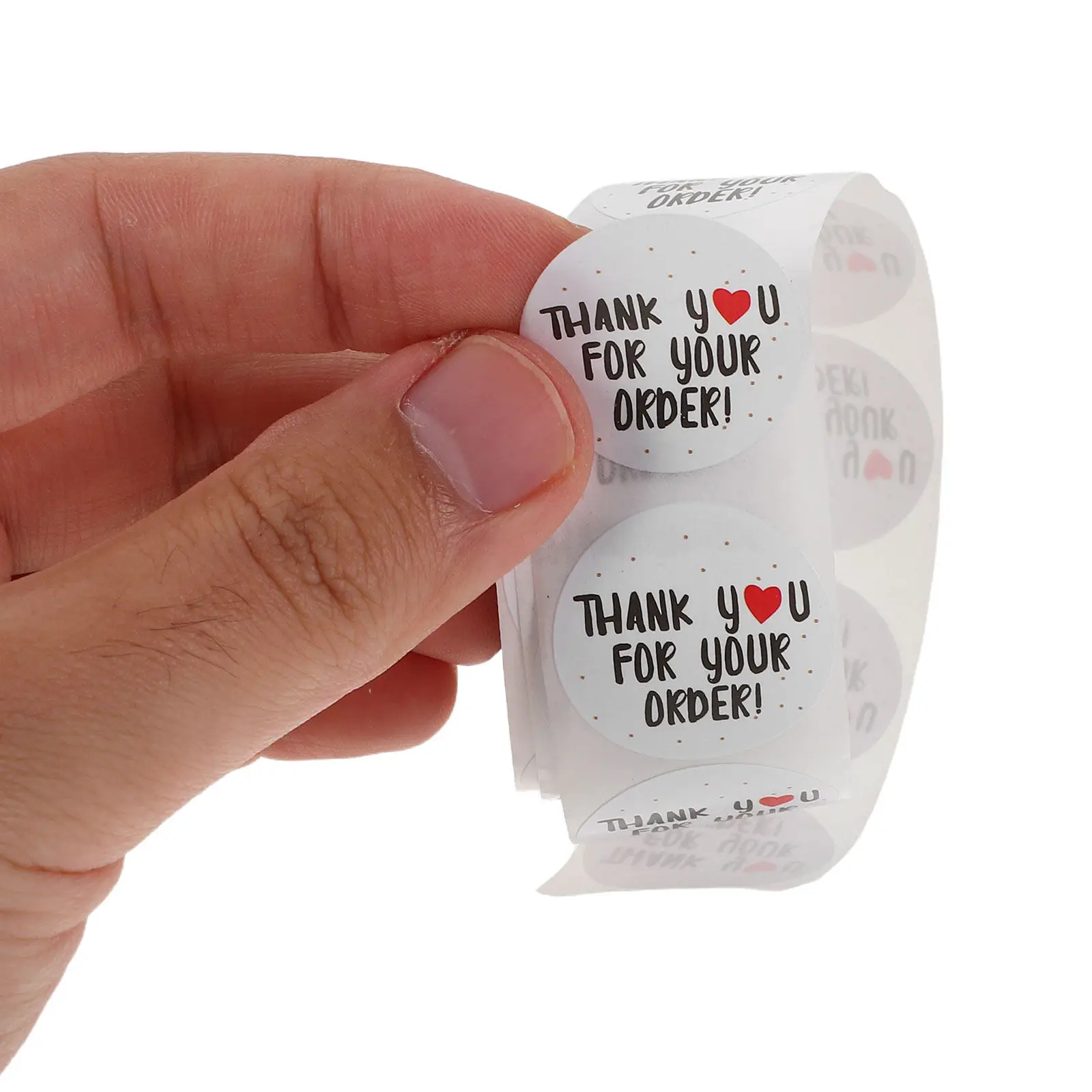 3 Roll Thank You Stickers Round Self-Adhesive Labels for Packaging Envelopes Small Business Shipping Mailer Sealing Stickers
