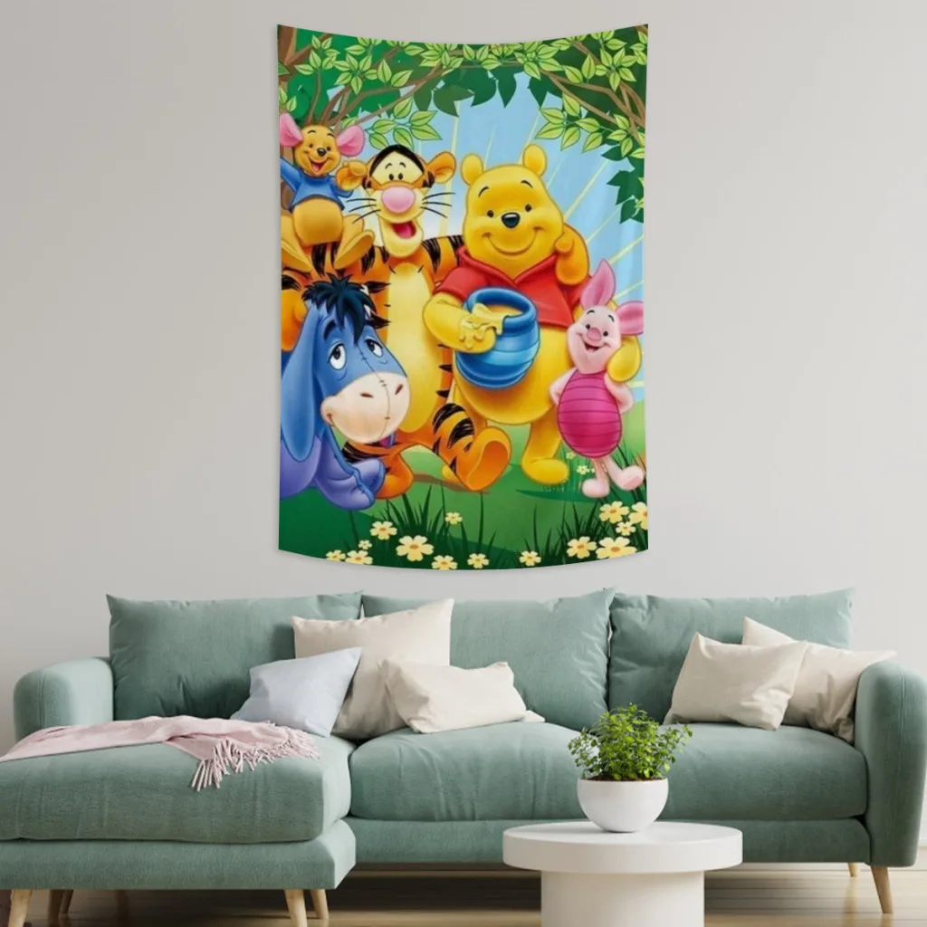 Winnie The Pooh And The Wind Blows Tapestry   Room Ornaments Decoration Bedroom Wall Décor