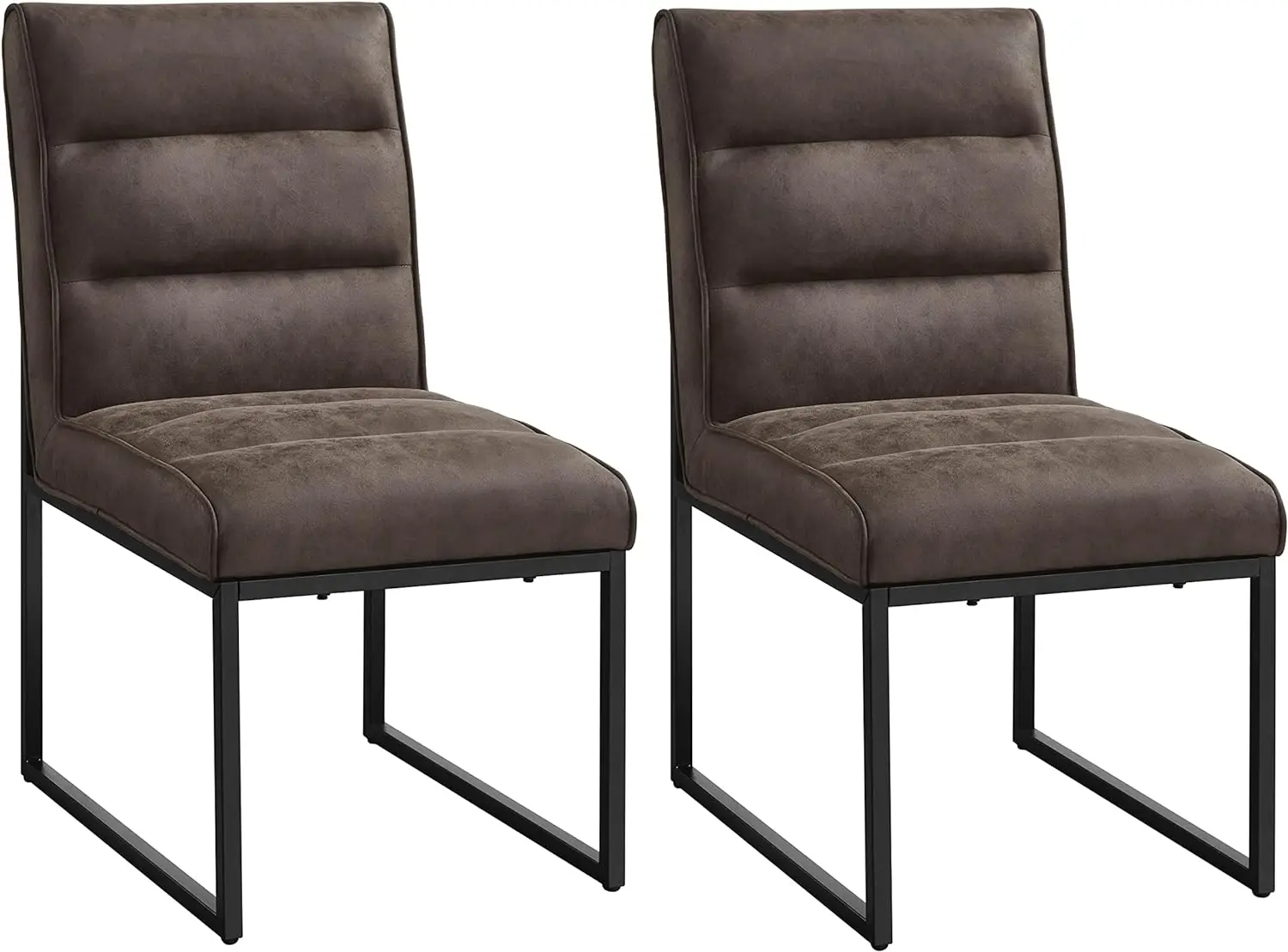 

Ball & Cast Modern Kitchen Dining Chairs Upholstered Faux Leather Chairs with Metal Frame, Set of 2