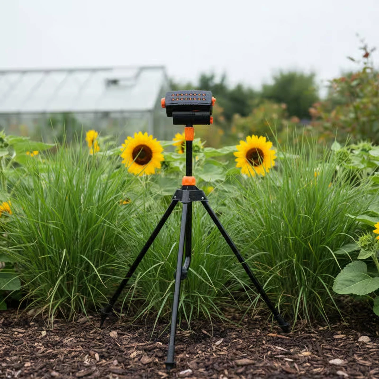 Adjustable Height Tripod Sprinkler Device