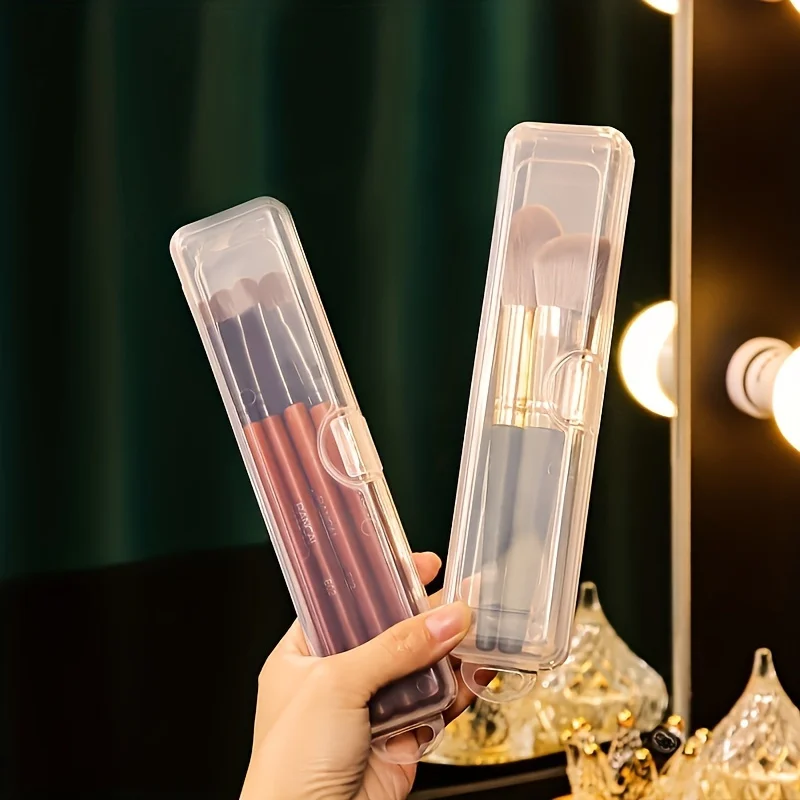 Portable Makeup Brush Storage Box Eyebrow Pencil Tableware Chopsticks Transparent With Cover Organizer Case Beauty Tool - view 4