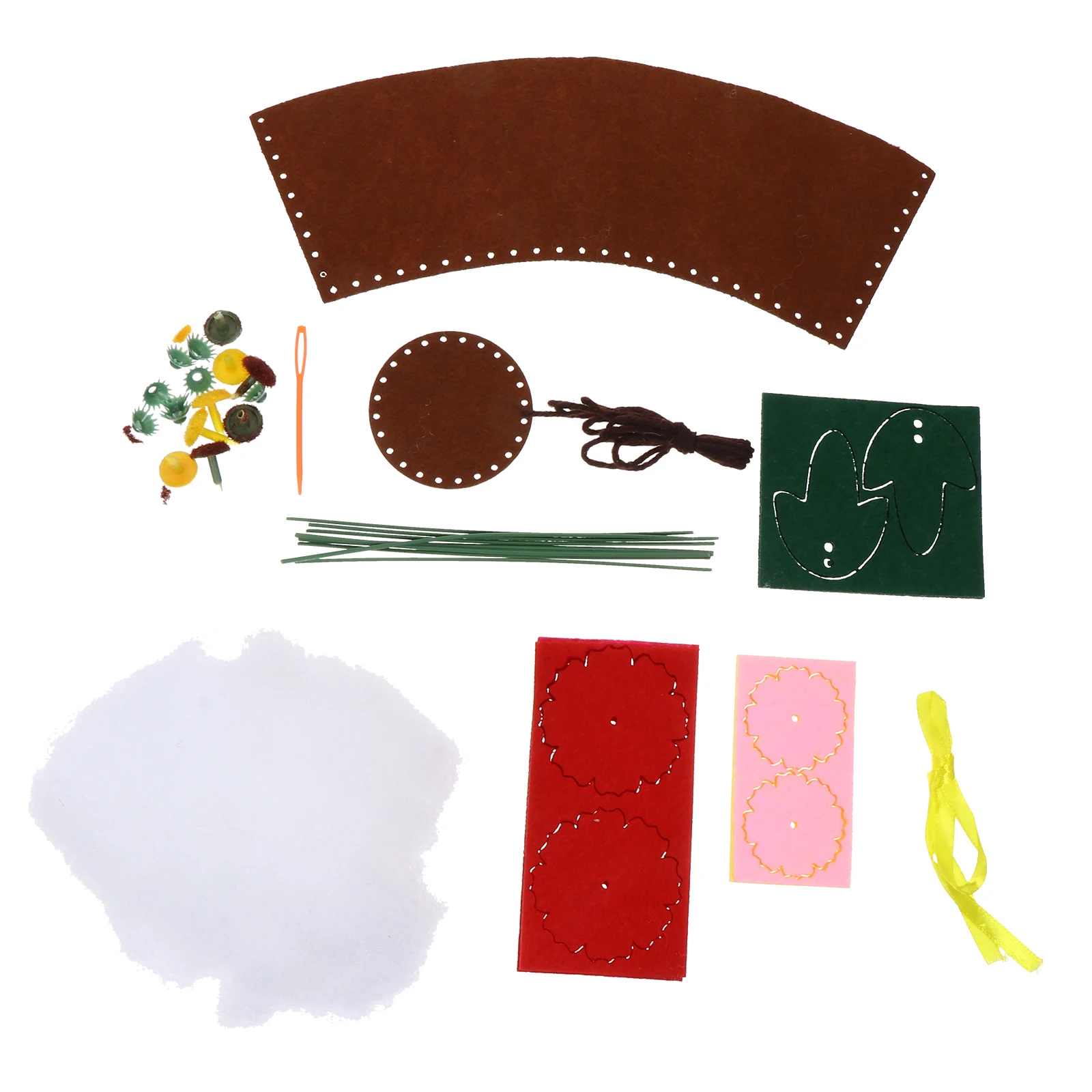 

4 Set Non-woven DIY Flower Pot Kids Paper Craft Bouquet Polyester Felt Kits Artificial Flowers Child Crafts Practical