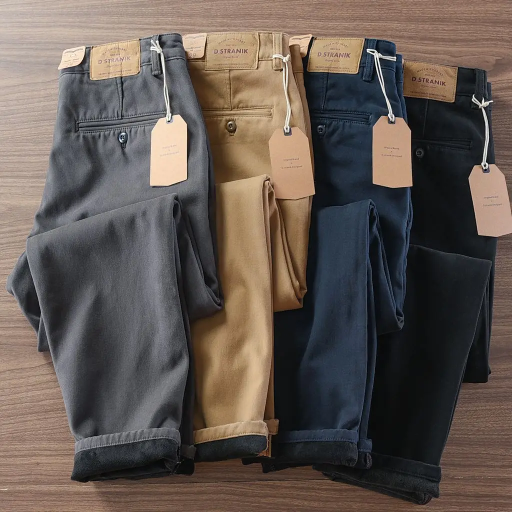

Retro Simple Velvet Tooling Winter Thickened 2026 New Loose Large Size Men's Casual Streetwear Cargo Pants Men Pantalones Hombre