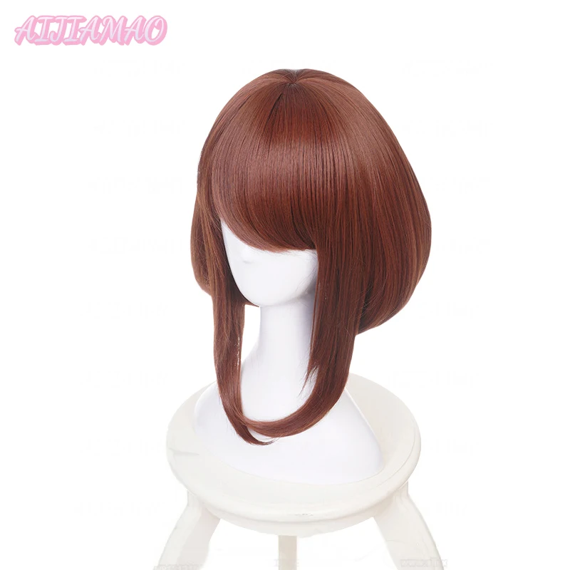 OCHACO URARAKA Cosplay Wig Anime Academia Women Brown Heat Resistant Hair Ochako Uraraka Halloween Party Wigs + Wig Cap