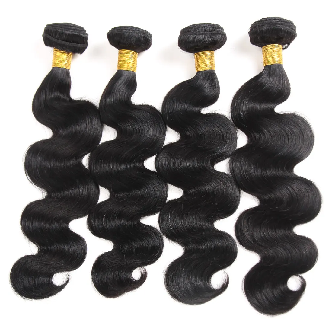 Miss Rola 100% Human Hair Brazilian Body Wave Hair Weaves 8-26 Inches 4 Pcs Remy Hair Extensions Natural Color Double Weft