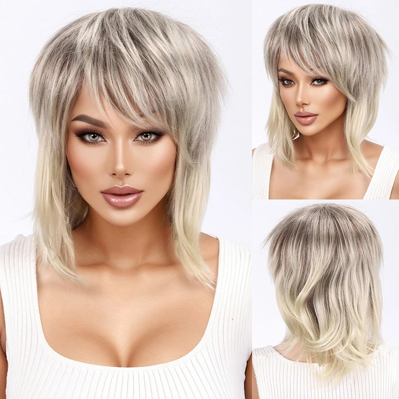 

Мужской парик, парик в стиле аниме, короткие волосы, золотистый парик из синтетического волокна