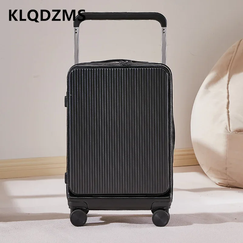 KLQDZMS-Valise d'embarquement légère à chargement USB, valise à roulettes PC multifonctionnelle, ouverture frontale, 20 po, 22 po, 24 po, 26 po