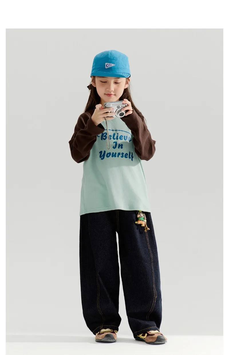 4-14 Jahre Jungen-Jeans UNITIM Herbst Kinder Jungen Trendige Denim-Hose Lose Elastische Taille Junge Teenager Jungen Gerade Hose Junior-Hose – Detail 26