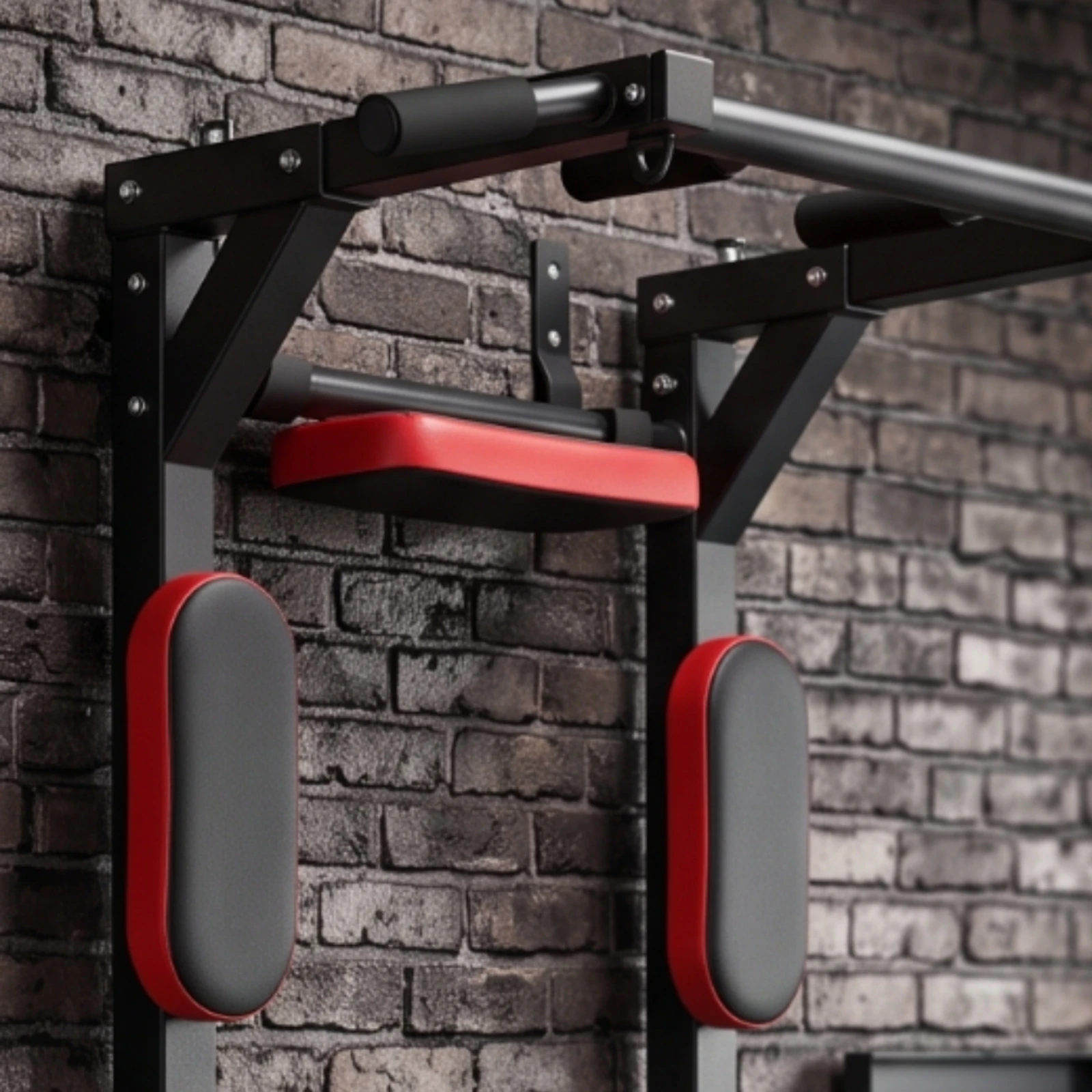 Wall-Mounted Pull-up Bar Multifunctional Wall Mounted Pull-up Bar Strength Apparatus with Arm Pads Rigid Fitness Equipment