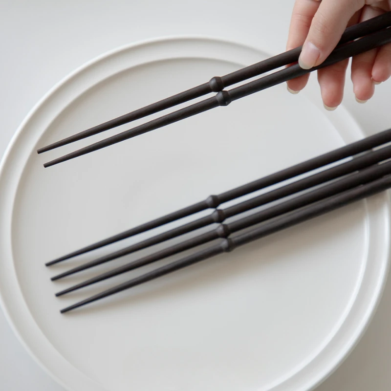 Solid Wood Chinese Non-slip Chopsticks Household Kitchen Moisture Resistance Tableware Creative No Paint No Wax Ebony Chopsticks