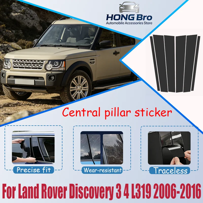 

For Land Rover Discovery 3 4 L319 2006-2016 2007 Carbon Fiber Window Door Column Deal B C Pillar Post Cover Trim Sticker