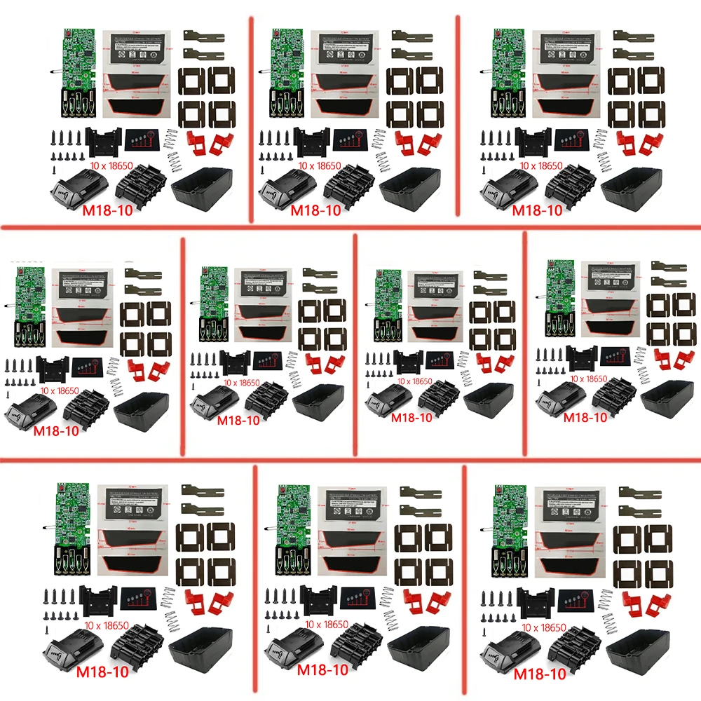 For M18 Li-ion Battery Plastic Case PCB Charging Protection Circuit Board 3Ah 6Ah Sticker For Milwaukee 18V Shell Box Housing