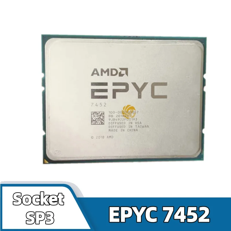 AMD EPYC 7452 7nm 32-Cores 64-Threads 2.35 جيجا هرتز 128 ميجا بايت 155 وات EPYC7452 مقبس SP3