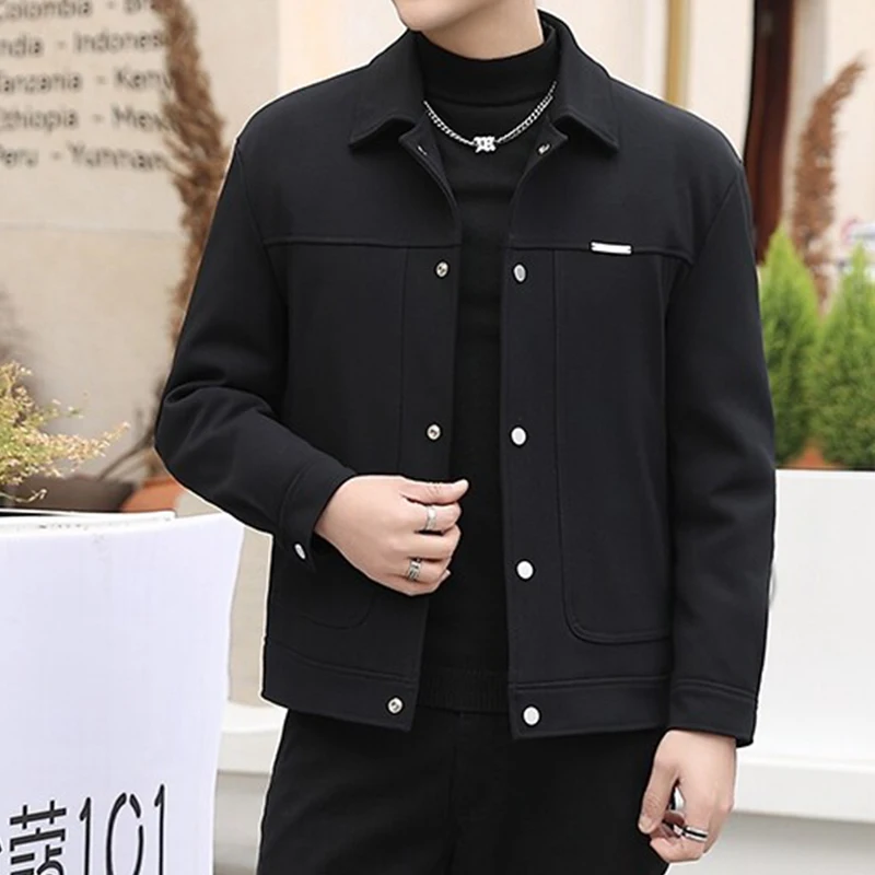 Fashion Men's Single Breasted Short Down Jackets 2025 Winter Casual Slim Fit Warm Puffer Coats Outwear Solid Color Padded Parkas