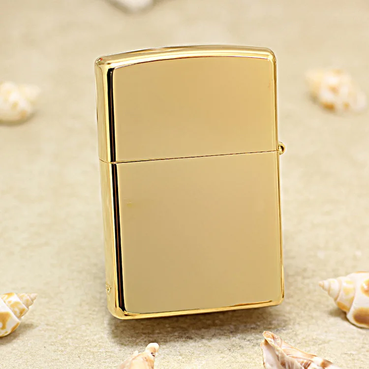 Genuine Zippo oil lighter Gold-plated stamp vine copper windproof cigarette Kerosene lighters Gift with anti-counterfeiting code