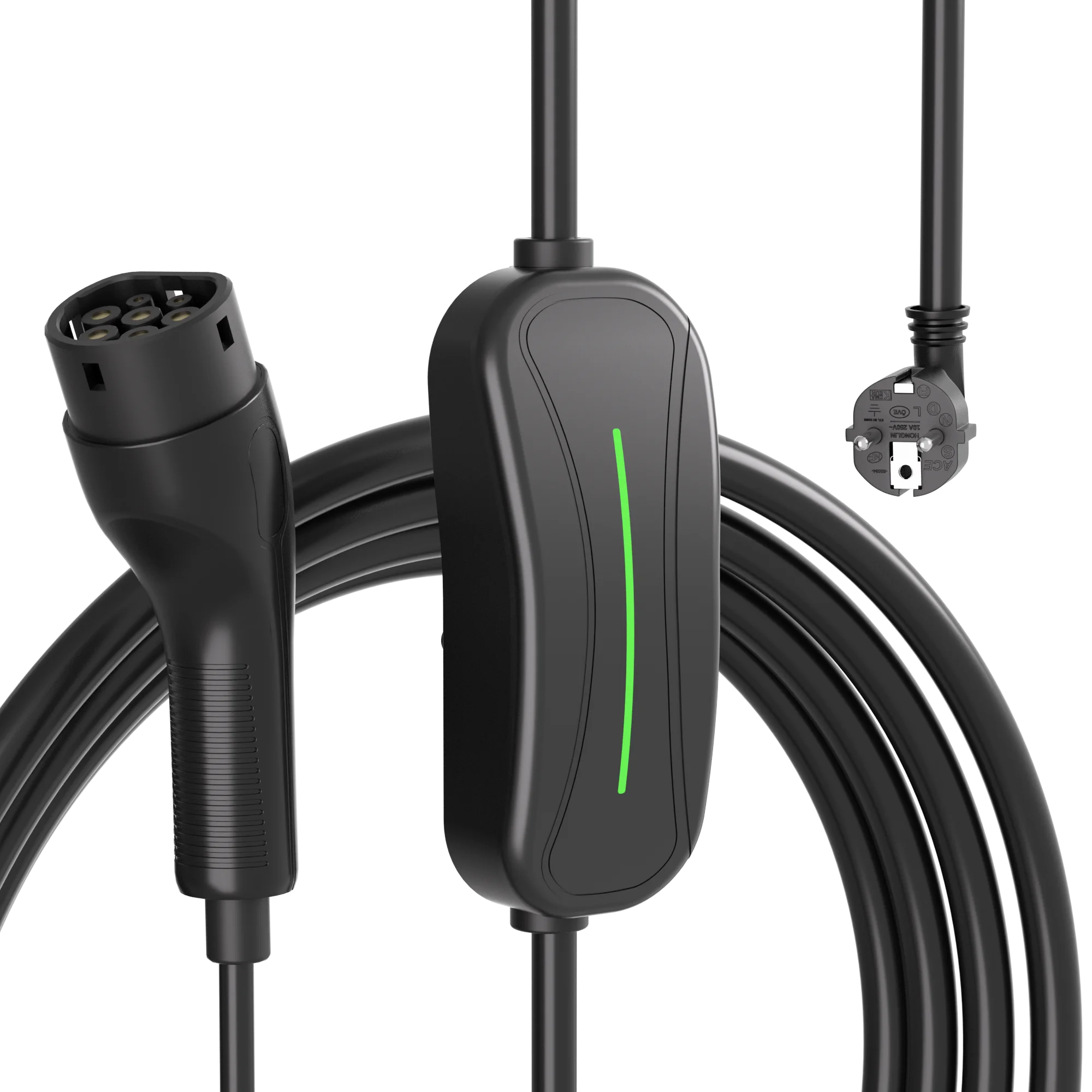 

16A 3.5kW Portable EV Charger, Type 1/2 SAE J1772 Charging Station, Electric Vehicle Charger with BT Application