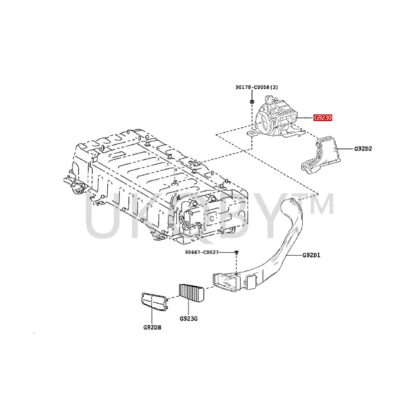 G923002010 G923002030 To yo ta Corolla Corolla Battery cooling blower assembly