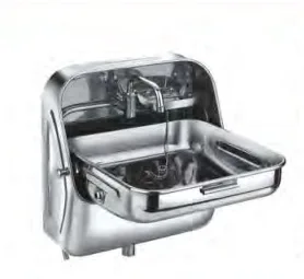 304 Stainless Steel Brushed Finish Wall-mounted Folding Sink Rectangular Basin For RVs Yachts Trains Bathrooms Space-Saving