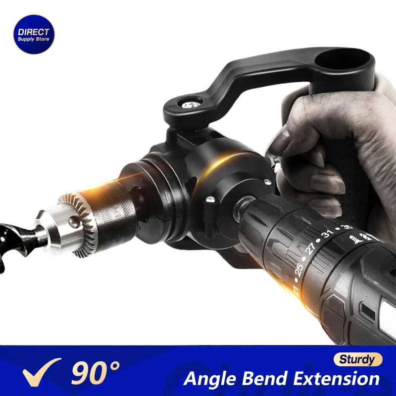 90 Degree Angle Bend Extension Drill Attachment Portable Power Tool Accessory Polishing Buffing Easily Install Ergonomic Design