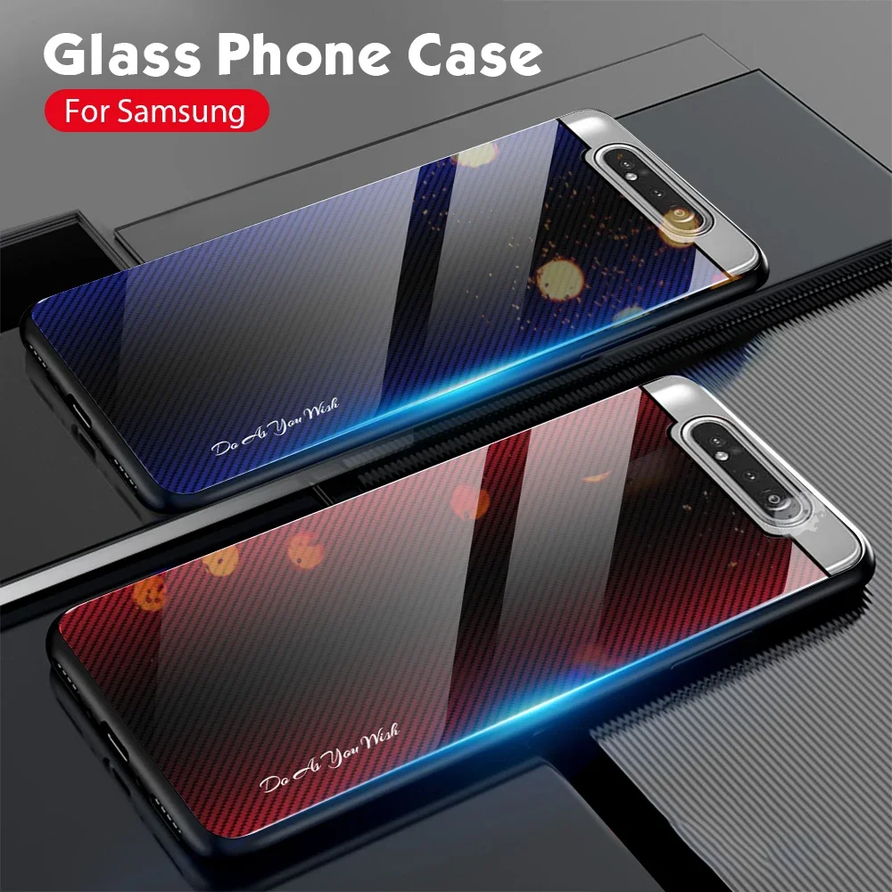 Samsung Galaxy A10S  A41 A51 A52 A53 A71 A80 A90 A81 A91 4g 5g Phone Case Deluxe Tempered Glass Membrane anti-fall Case