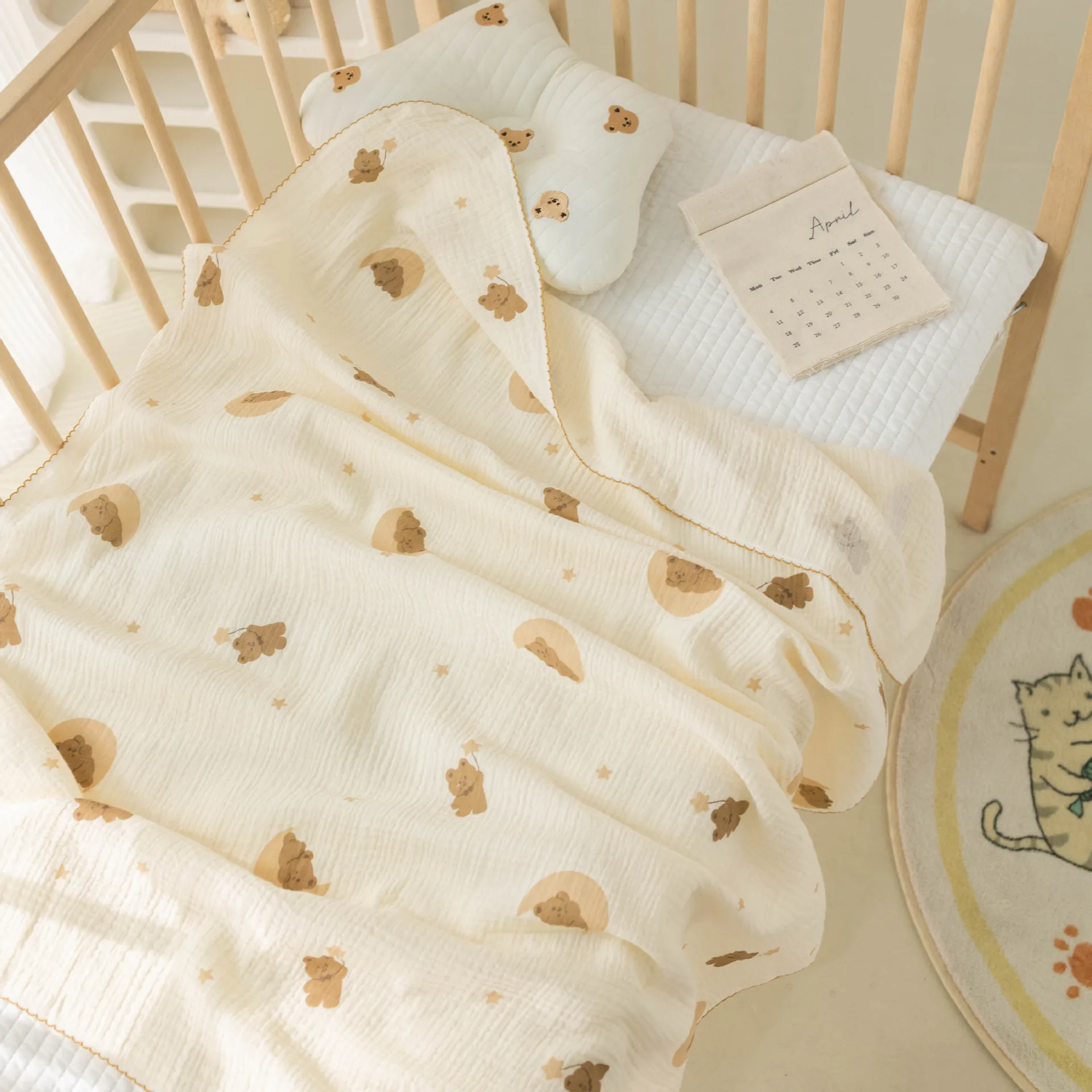 Soft Breathable Comfy- Baby Receiving Blanket for Infant Baby Boys Girls Cotton Baby Muslin Swaddle Blanket