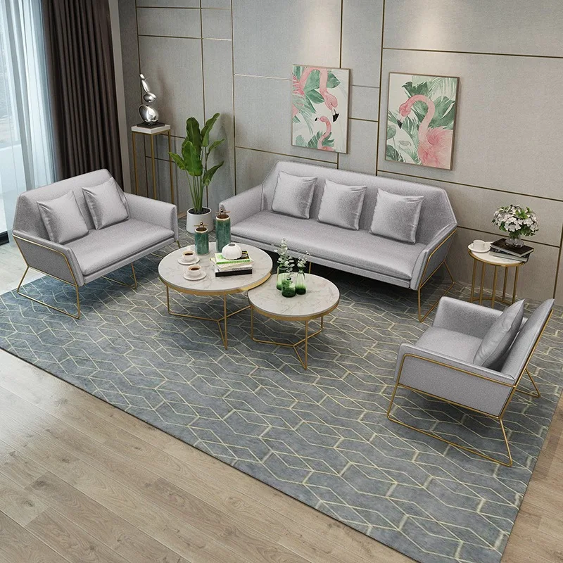 Sofá de tela para sala de estar, combinación de oficina, recepción, asiento de tarjeta de ocio, pequeño apartamento, hogar, sofá perezoso simple