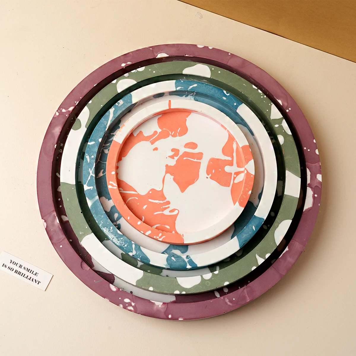 Round Tray Silicone Mold Round Coaster Storage Tray Storage Board Vase Base Resin Mold  Gypsum Concrete Casting Mould Home Decor