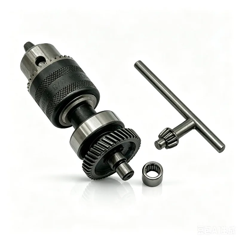 6A 5/10mm Drill Chuck Output Shaft Assembly, 41T Gear, Electric Hand Drill Metal Chuck Spindle Replacement