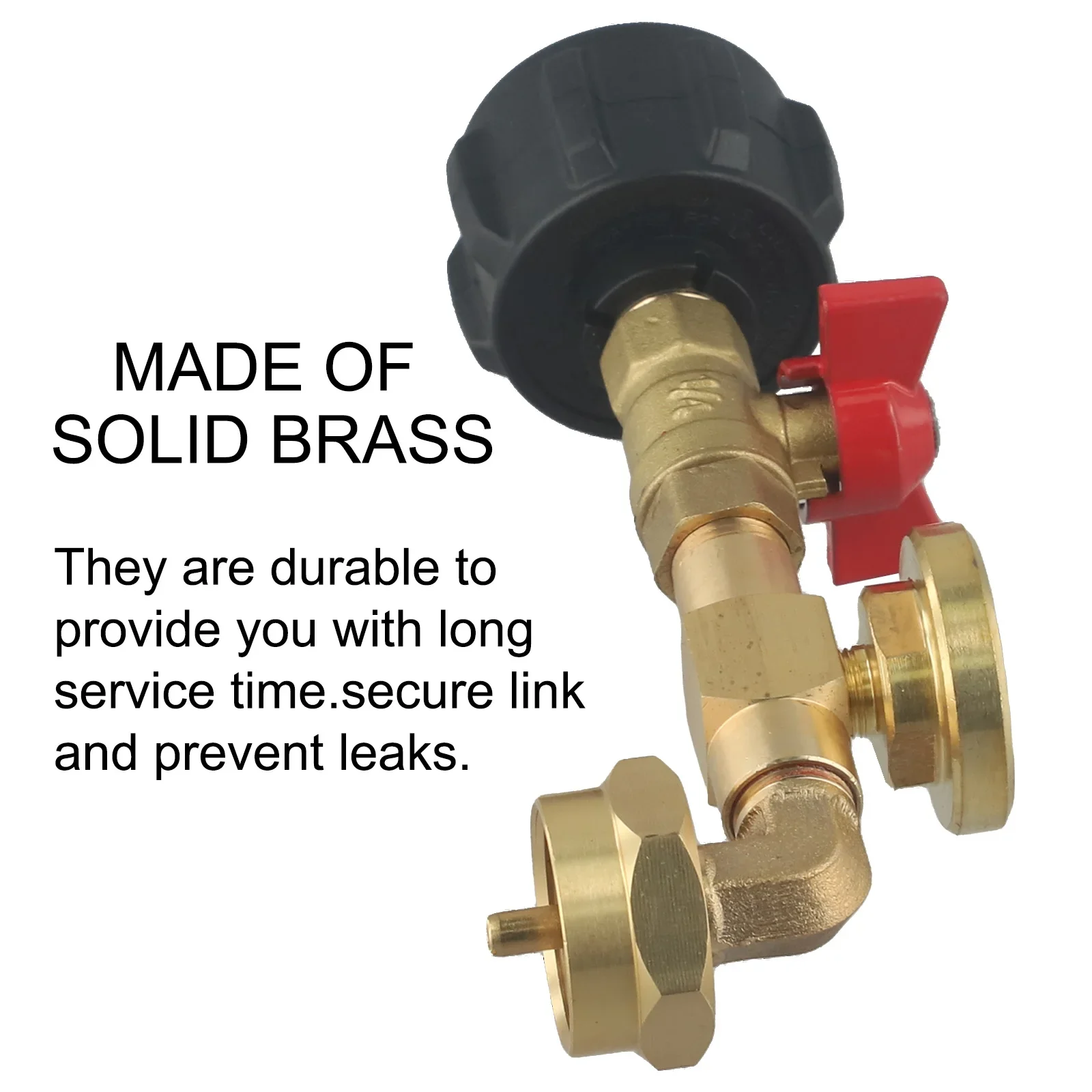 

1pcs Propane Refill Adapter W/Gauge Control Valve Fill 1 Lb Bottles From 20 Lb Tank Solid Brass Filling Connector HVAC Tool